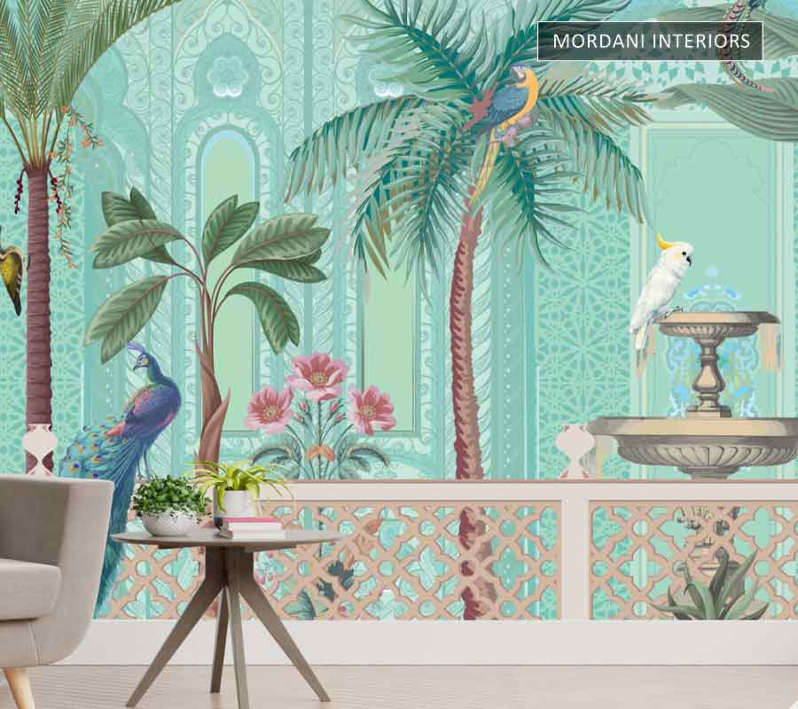PEACOCK  TROPICAL WALL MURALS _ M